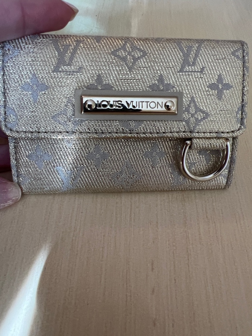NWT Louis Vuitton Metallic Monogram Shine Compact Wallet in Gold